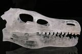 Carved Quartz Crystal Dinosaur Skull #199464-4